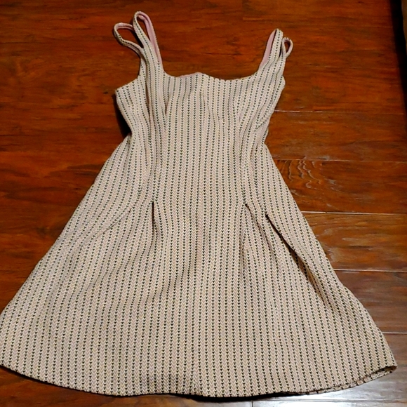 Anthropologie Maeve Jacquard pink Mini midi Dress sleeveless Medium - Picture 3 of 5